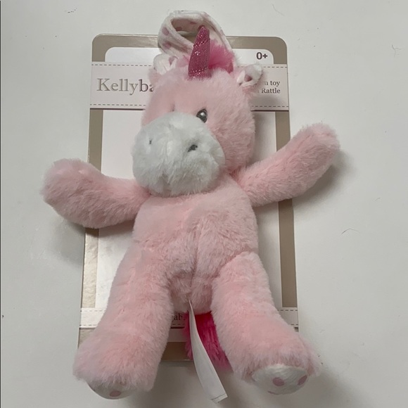 Pink unicorn baby plush with rattle new - Picture 1 of 5
